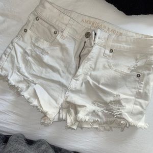 AE White Denim Shorts High Waisted